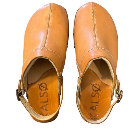 KALSØ Earth Shoe Tan Leather Shanti Clog, Women’s size 7, EU Size 37.5 - Picture 4 of 11